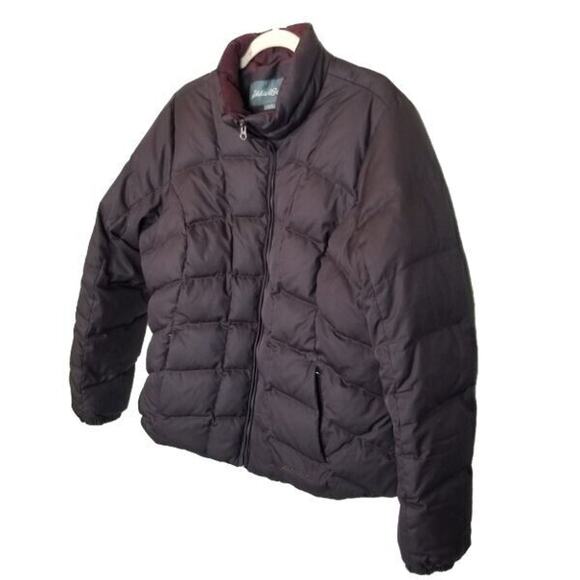 Eddie Bauer Womens Down Puffer Jacket Full Zip L 650 Fill Outdoor Ski Gorpcore - Picture 5 of 11